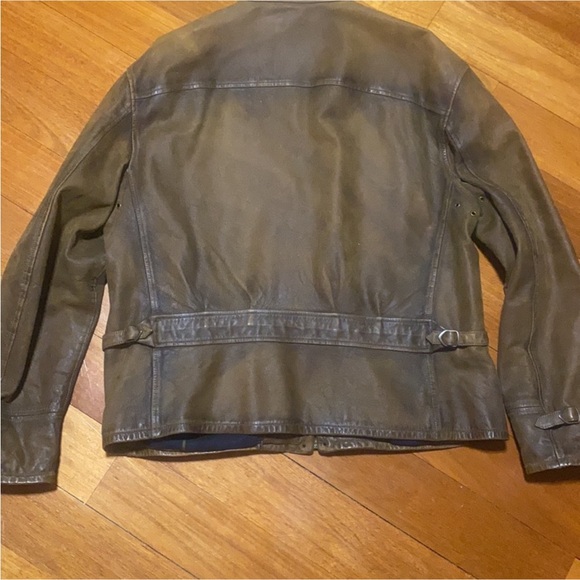 Vintage Roughneck Polo Ralph Lauren Aviator Distressed Leather Jacket XXL - Picture 4 of 12